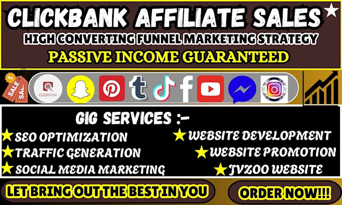 Gig Preview - Do autopilot clickbank affiliate marketing sales funnel, amazon link promotion