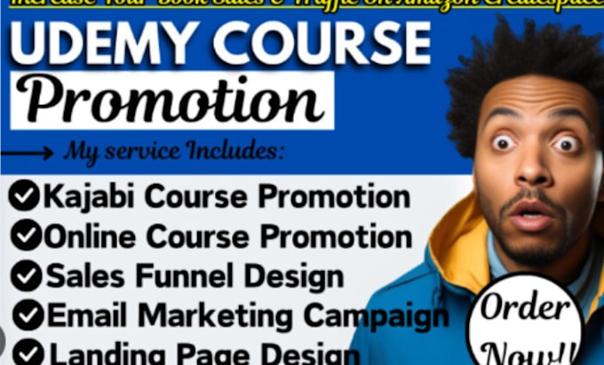 Gig Preview - Promote online udemy course udemy course marketing online udemy course promotion