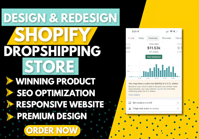 Gig Preview - Redesign shopify store redesign shopify website design shopify store design