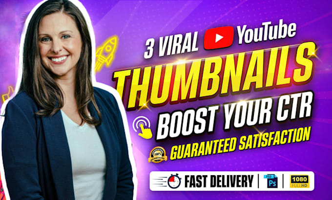 Bestseller - design attractive clickbait amazing youtube thumbnail in 3hr