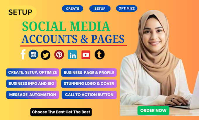 Gig Preview - Create social media accounts, set up and optimize business pages