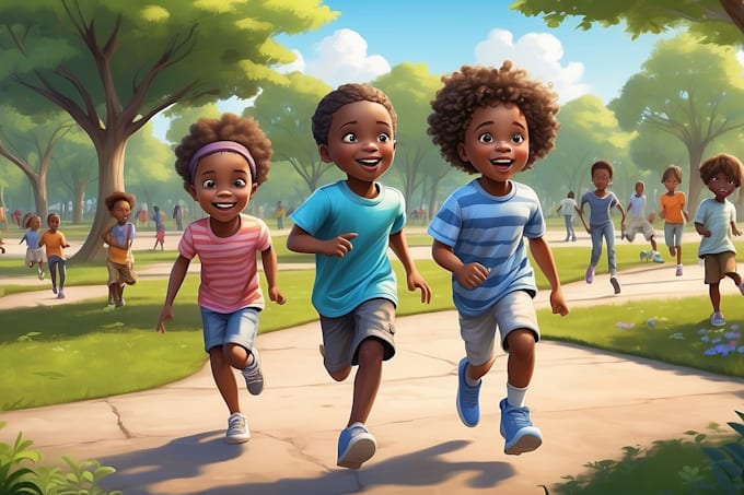 Gig Preview - Do african american children book illustration, children story book illustration