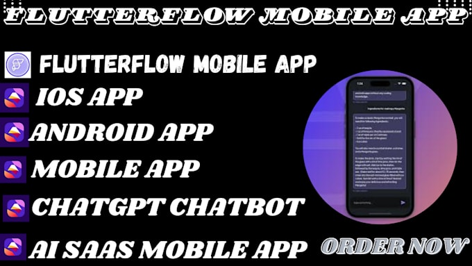 Gig Preview - Integrate chatgpt with flutterflow for ai saas mobile apps ios and android