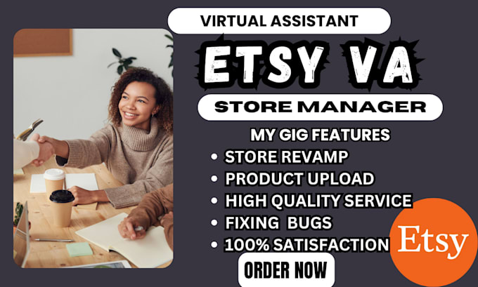 Gig Preview - Be your etsy virtual assistant for your etsy store management