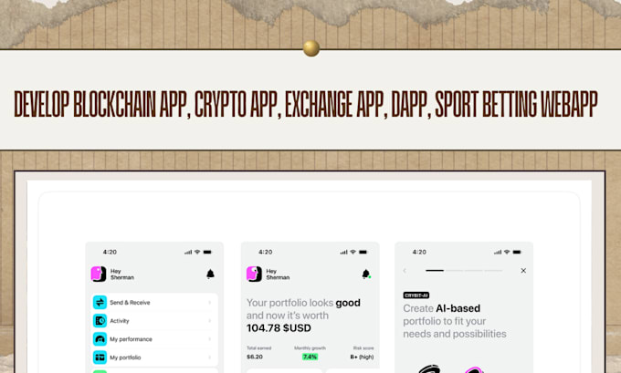 Gig Preview - Develop blockchain app, crypto app, exchange app, dapp, sport betting webapp