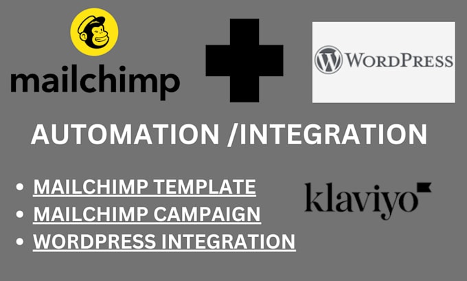 Gig Preview - Create professional wordpress email marketing using mailchimp or klaviyo