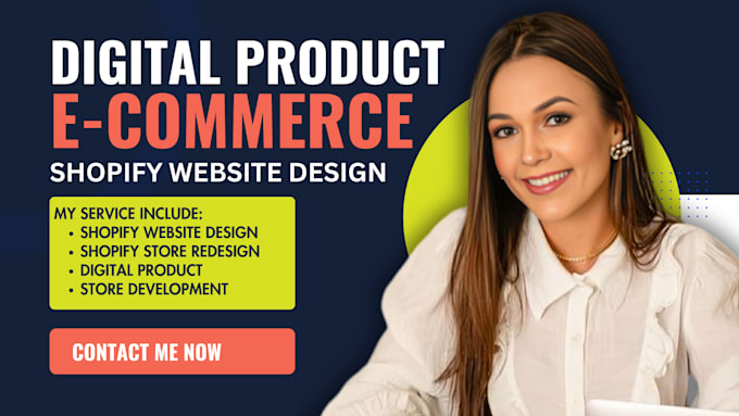 Gig Preview - Redesign shopify store, design ebook store, one product store, shopify website