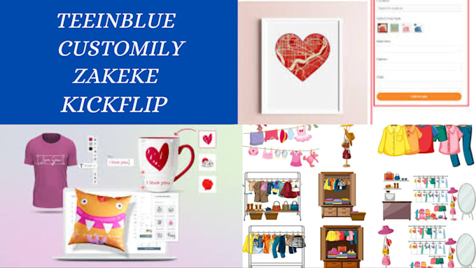 Gig Preview - Shopify product personalizer print on demand in teeinblue customily zepto etsy