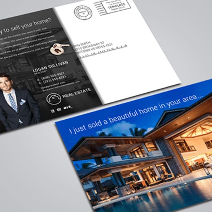 Gig Preview - Design real estate postcards direct mail and eddm materials