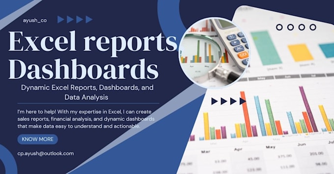 Gig Preview - Create dynamic excel reports, dashboards, and data analysis