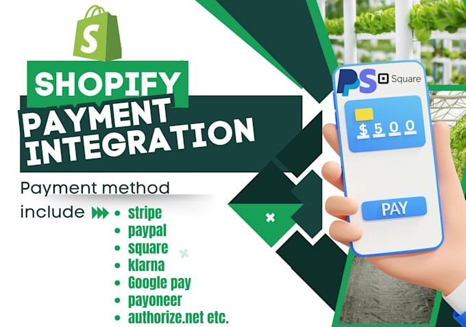 Gig Preview - Shopify payment gateway,integrate stripe,paypal,square klarna, authorize dot net