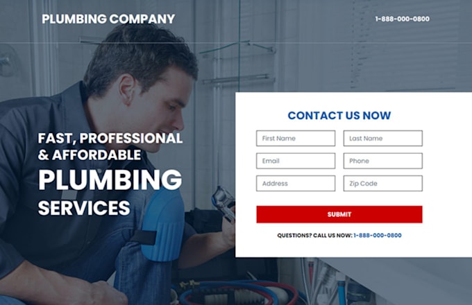 Gig Preview - Generate high quality plumbing leads via facebook ads plumbing landing page