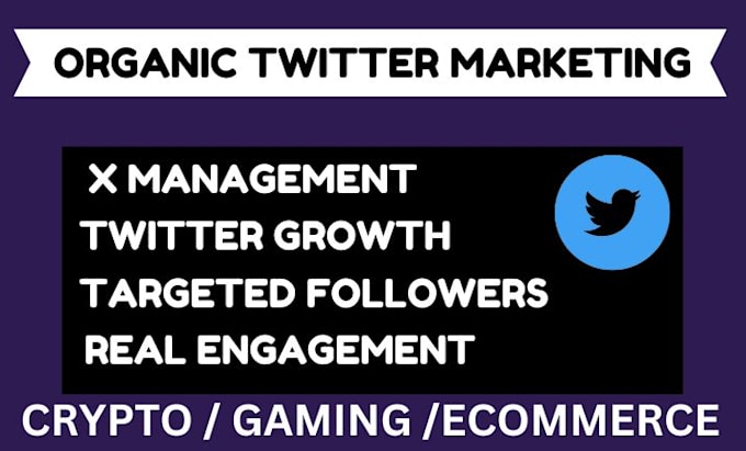 Gig Preview - Do organic x growth, nft crypto twitter marketing, real followers and engagement