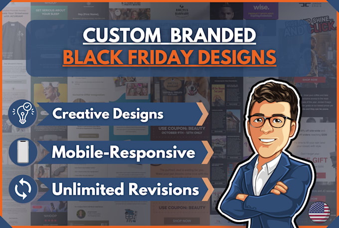 Gig Preview - Design your black friday email campaigns