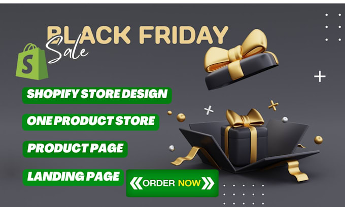 Gig Preview - Shopify black friday website store black friday flyer landing page