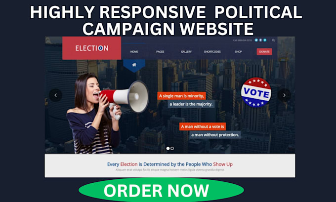 Gig Preview - Political campaign website political website campaign website election website