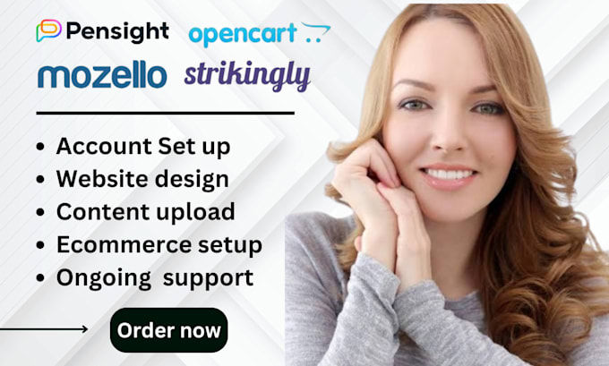 Gig Preview - Setup website on mozello strikingly opencart pensight