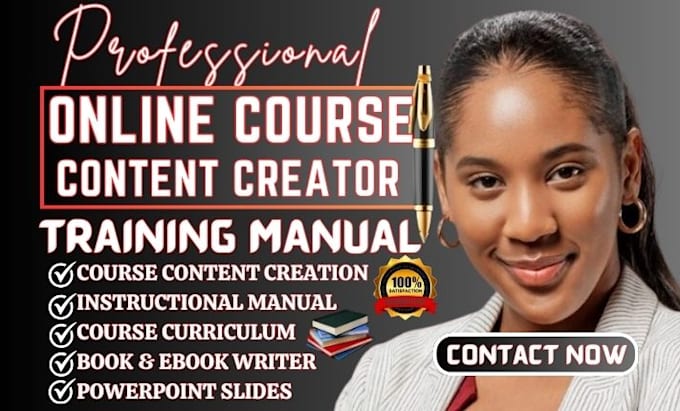 Gig Preview - Create online course content training course curriculum course creation ppt