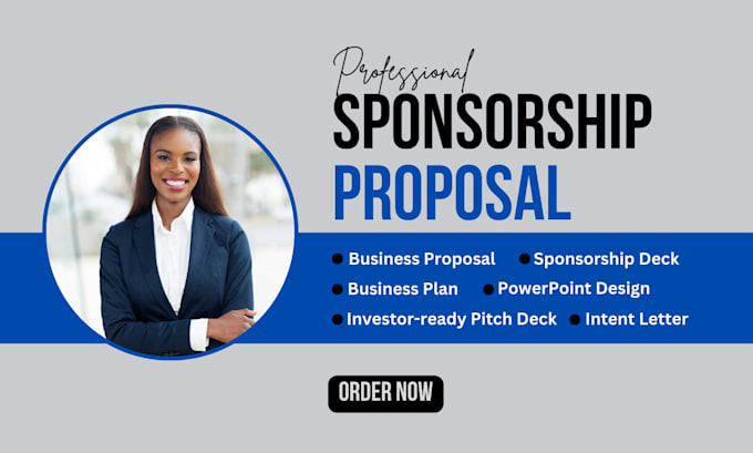 Gig Preview - Sponsorship proposal intent letter sponsorship deck grant proposal business plan