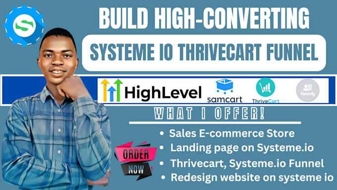 Bestseller - build sales funnel in systeme io, thrivecart, gohighlevel, simvoly samcart