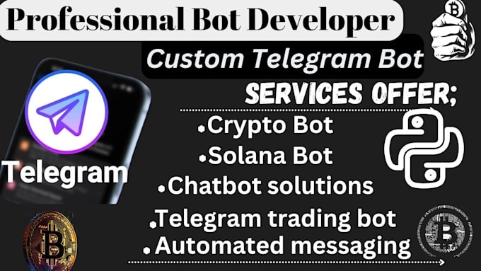 Gig Preview - Build telegram trading bot, trading bot, chatbot development, solana bot