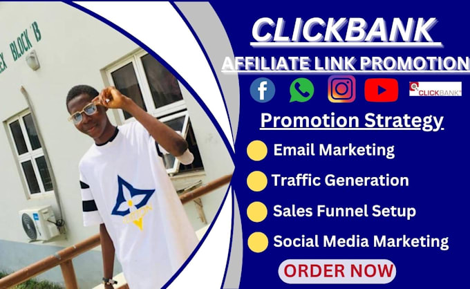 Gig Preview - Promote clickbank affiliate links, amazon affiliate link promotion