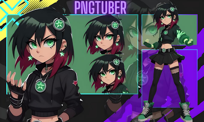 Gig Preview - Pngtuber emotes png tuber live2d model pngtuber character design anime pngtuber