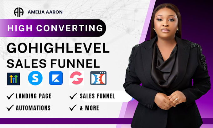 Gig Preview - Be your go high level landing page gohighlevel website sales funnel expert