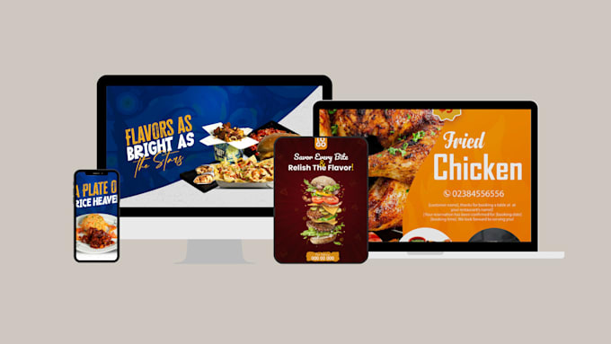 Gig Preview - Design food poster food flyer menu card food banner for your restaurant