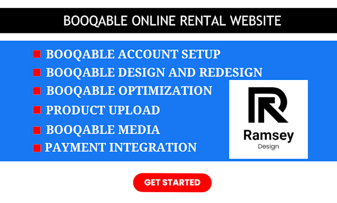 Gig Preview - Do booqable website design, online booking website, booqable rental website