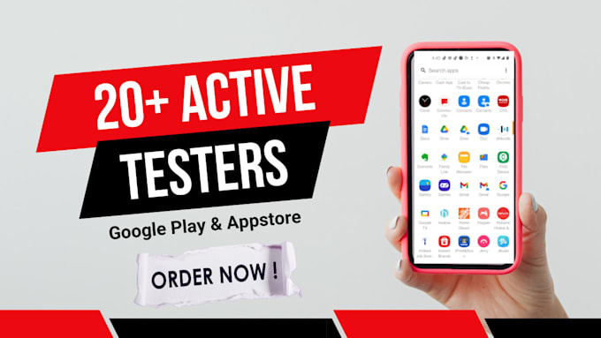 Gig Preview - Provide active 20 testers google play closed testing for 14 days user testing