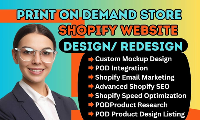 Gig Preview - Create shopify print on demand design store shopify website redesign shopify pod