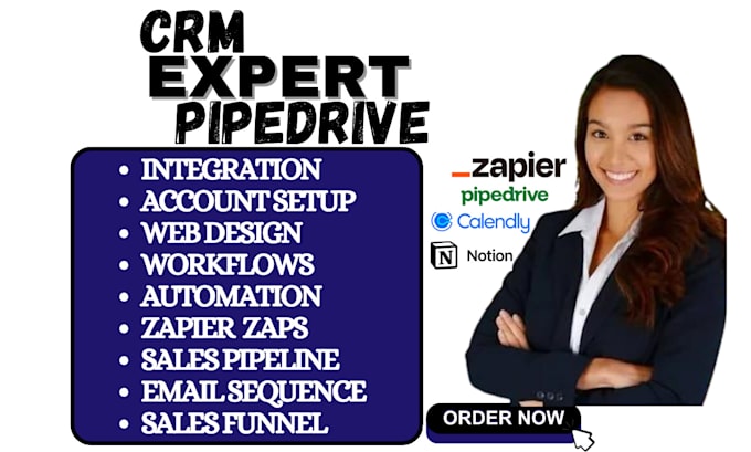 Gig Preview - Setup pipedrive crm housecall pro hubspot copper crm zoho one notion automation