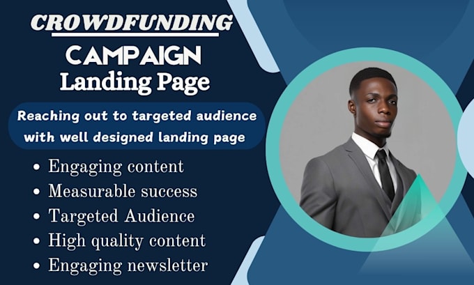 Gig Preview - Create landing page newsletter for kickstarter indiegogo crowdfunding campaign