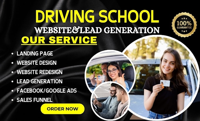 Gig Preview - Design driving school website driving school landing page driving school leads