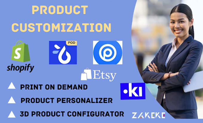 Gig Preview - Setup shopify product customization with zakeke kickflip teeinblue customily