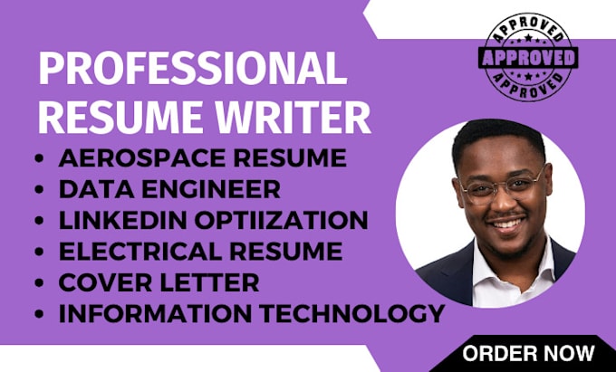 Gig Preview - Write design professional engineering resume cover letter aerospace pilot resume