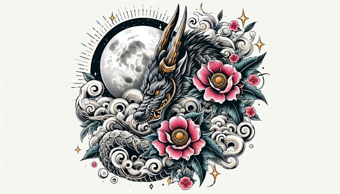 Gig Preview - Create your custom and professional japanese tattoo design