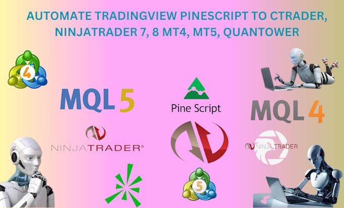 Gig Preview - Automate tradingview pinescript to ctrader, ninjatrader 7, 8 mt4, mt5, quantower