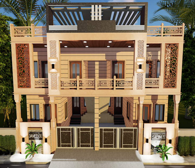 Gig Preview - Design rajasthani style house elevations with stunning details