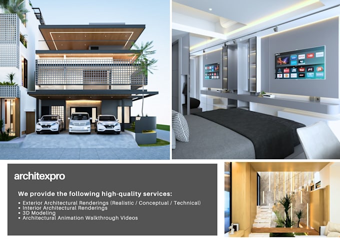 Gig Preview - Do 3d modelling, interior design and realistic 3d rendering using vray