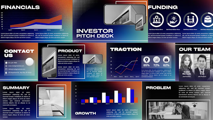 Gig Preview - Do modern investor pitch deck and powerpoint presentation