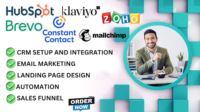 Gig Preview - Crm manager in hubspot zoho brevo mailchimp klaviyo campaign and automation