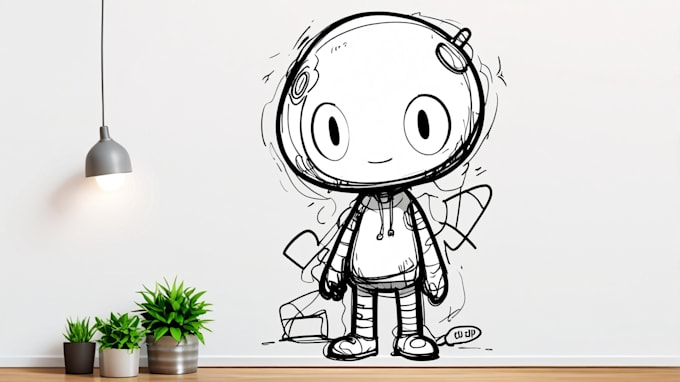 Gig Preview - Do doodle line art illustration doodle character graffiti