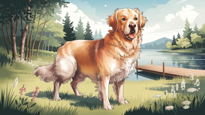 Gig Preview - Draw an amazing pet portrait watercolor your any pets