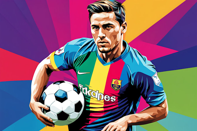 Bestseller - make a beautiful wpap pop art football portrait