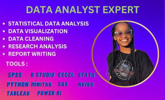 Gig Preview - Do statistics,coding,data analysis and visualization in spss,tableau,r,sas,excel