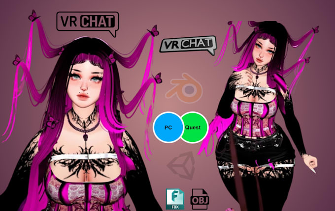 Gig Preview - Upload, optimize, edit, fix model vrchat avatar vr character furry fursona nsfw