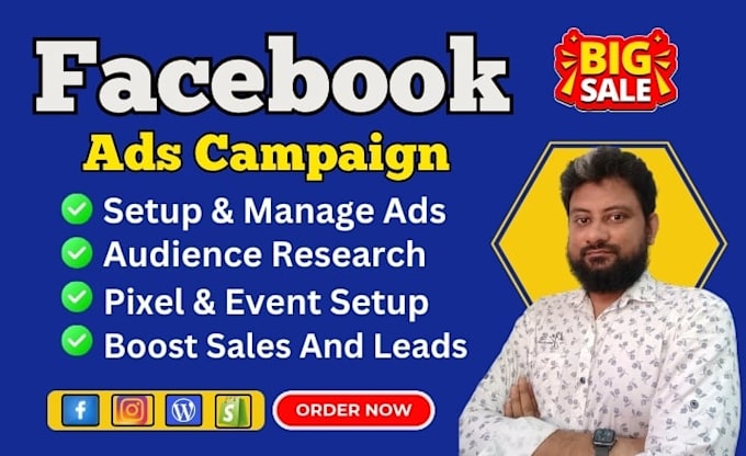 Gig Preview - Expertly set up facebook ads campaign for your business sales and leads