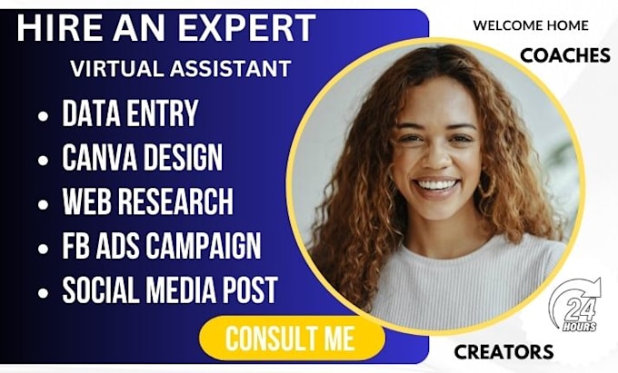 Gig Preview - Virtual assistant canva social media designer canva designer web research